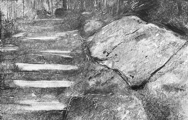 Boulders by the Steps to Weir Pond by Steve Bradbury