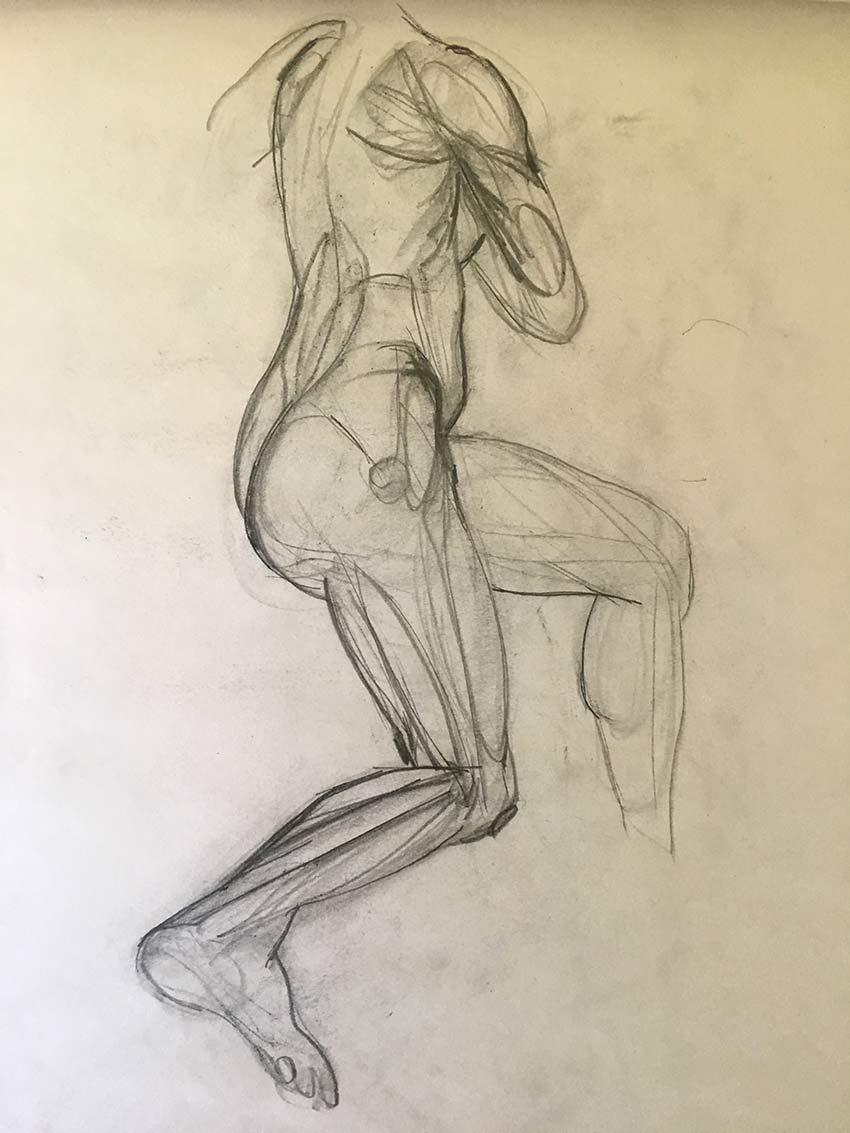 Lorena, Anatomy Study 7 drawing by Steve Bradbury