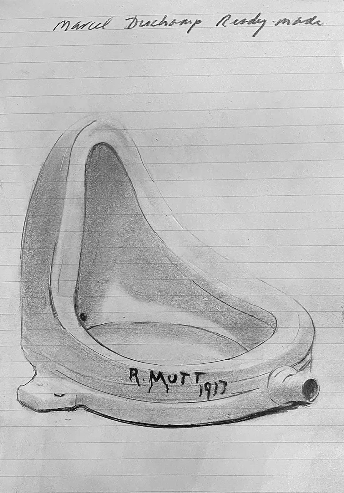 After Marcel Duchamp drawing by Steve Bradbury